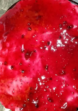 A picture of Mascarpone, Cream, and Berry Cheesecake.