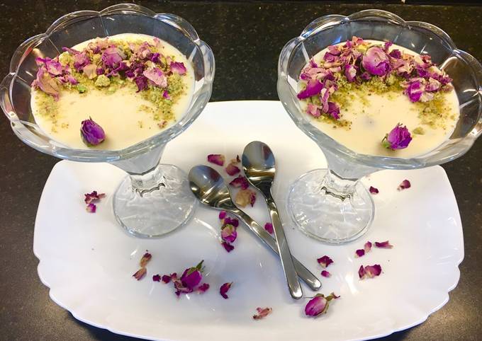 Vegan Muhallebi (Middle Eastern Rose Pudding)