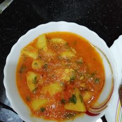 Paneer potato fox nut curry A picture of Paneer potato fox nut curry.