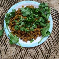 A picture of Whole green mung beans sabzi.