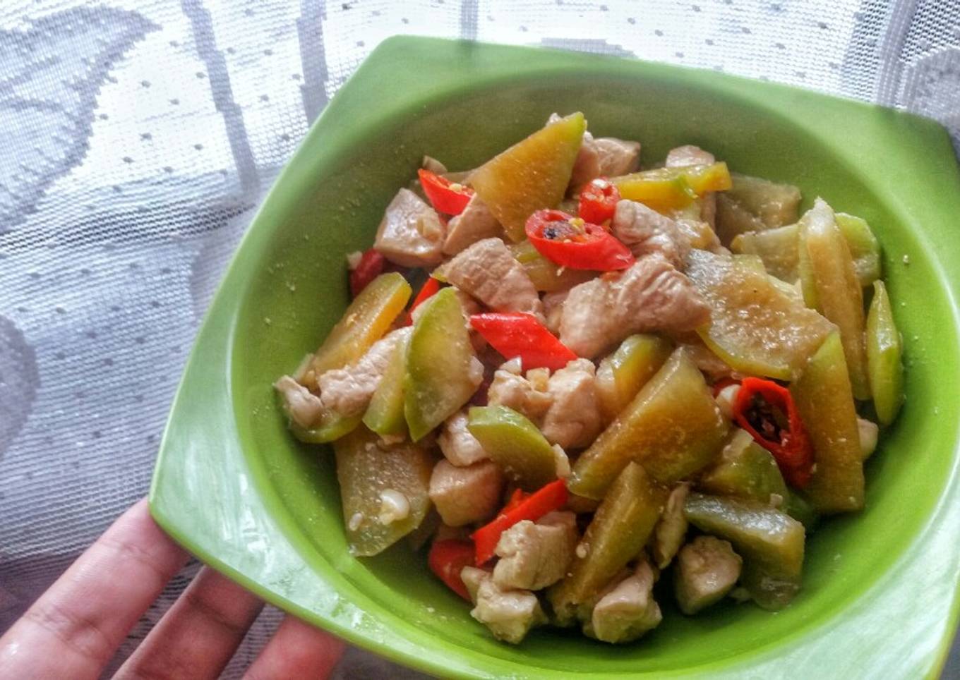 Chayote and Chicken Teriyaki