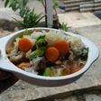 Sop daging jamur putih