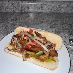 A picture of Mexican Style Loaded Hotdog.