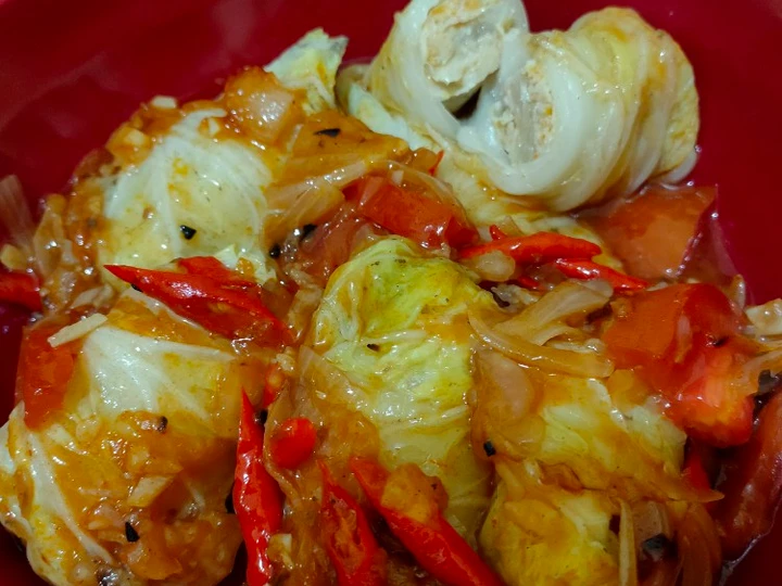 Langkah Mudah untuk Membikin Resep Sawi gulung ayam cincang yang Bikin Ngiler Anti Ribet, Lezat