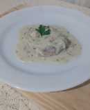 Cuete de res en salsa bechamel estilo atho
