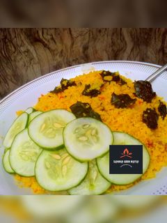 Dambun Cuscus da zogale ainihin hoton girkin