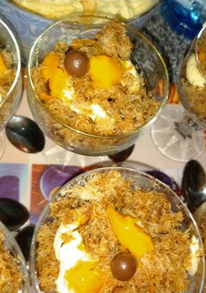 صورة لوصفة كاسات كنافه بالمانجو