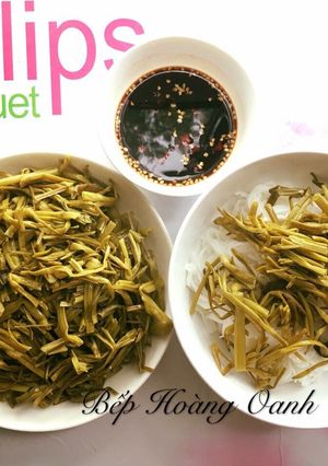 Hình của món Bún + Rau Muống Nhúng Hèm Rượu.