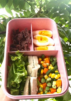 Hình của món Eatclean Salatt mang theo đi làm.
