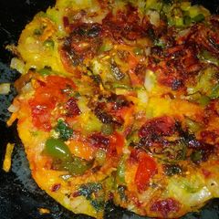 A picture of Indian pizza.