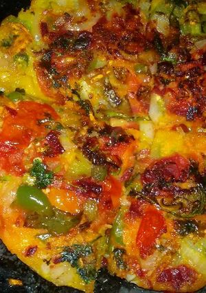 A picture of Indian pizza.