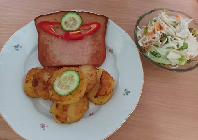 Bratkartoffel, leberkäse, saláta | Fülöp Rozália receptje - Cookpad ...