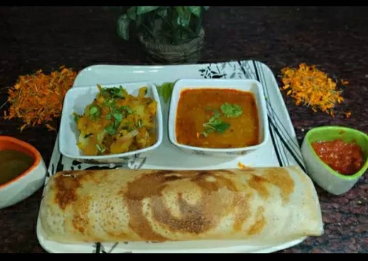 Recipe of Quick Rice and moong daal dosa