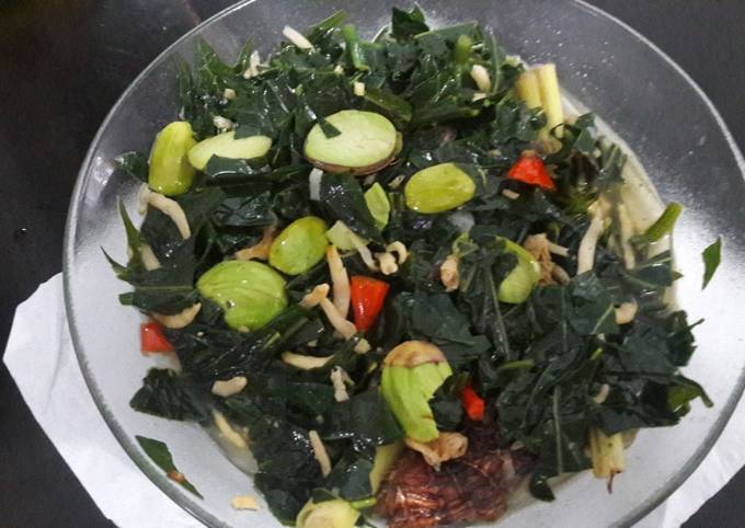 Resep Tumis daun pepaya jepang plus pete n teri medan Anti Gagal