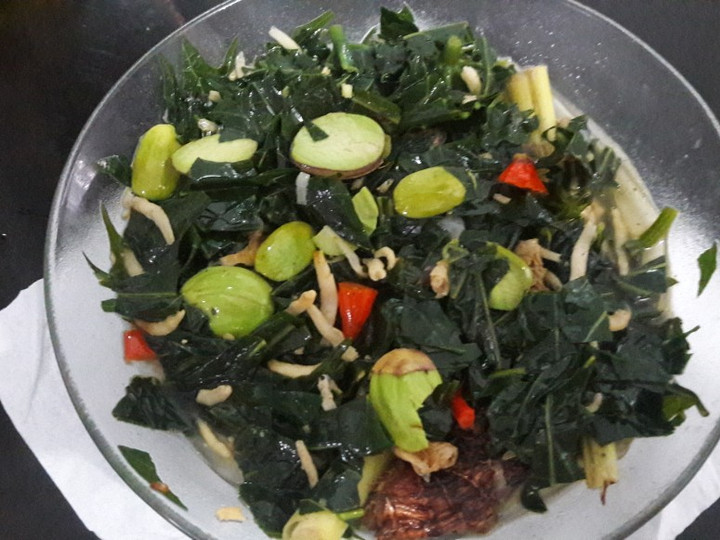 Resep Tumis daun pepaya jepang plus pete n teri medan Anti Gagal