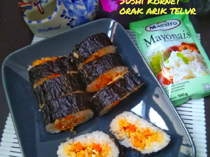 Resep Sushi Kornet Orak Arik Telur, Menggugah Selera