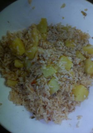 A picture of Rice and Irish potatoes.