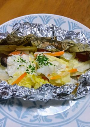 A picture of Cod with Mayo and Ponzu Foil Bake.