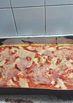 Una foto de Pizza de arroz saludable sin harina