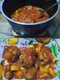 Rabo guisado en olla al vino blanco
