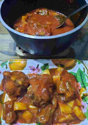 Una foto de Rabo guisado en olla al vino blanco