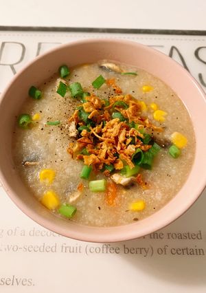 Hình của món Cháo nấm chay.