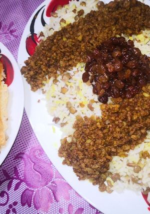 عکسی از دستور عدس پلو