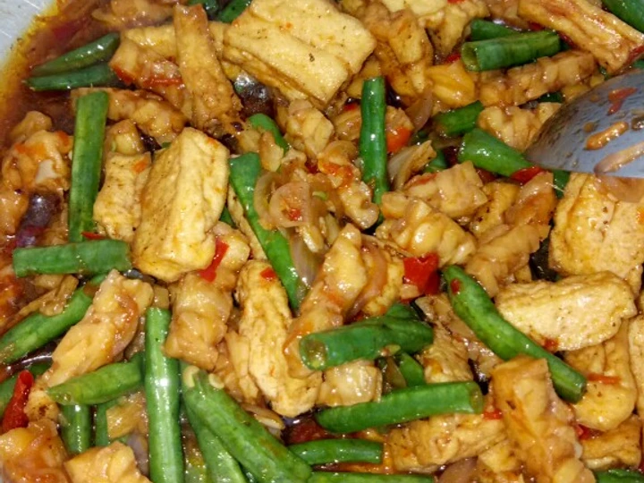 Langkah Mudah untuk Membuat Resep Kacang panjang, tempe, tahu tumis kecap yang Lezat Anti Ribet, Lezat Sekali