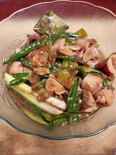 Foto resep Tumis cumi asin cabai hijau