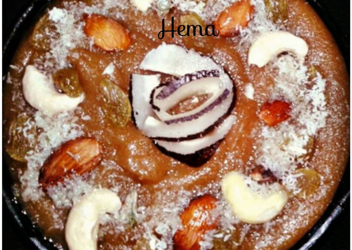 Wheat flour dry fruits halwa