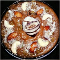 A picture of Wheat flour dry fruits halwa.