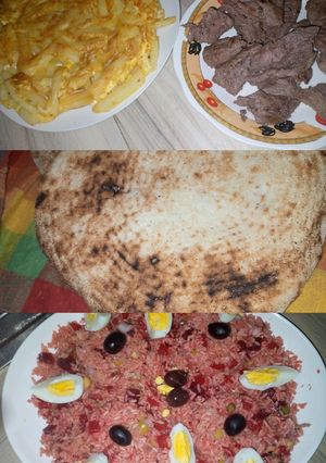 صورة لوصفة فريت أوملات بشرائح اللحم