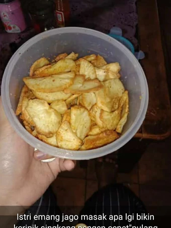 Cara Mudah Menyiapkan Resep Cemilan keripik singkong atau singkong goreng rumahan yang Lezat Sekali Anti Ribet, Mantap Sekali