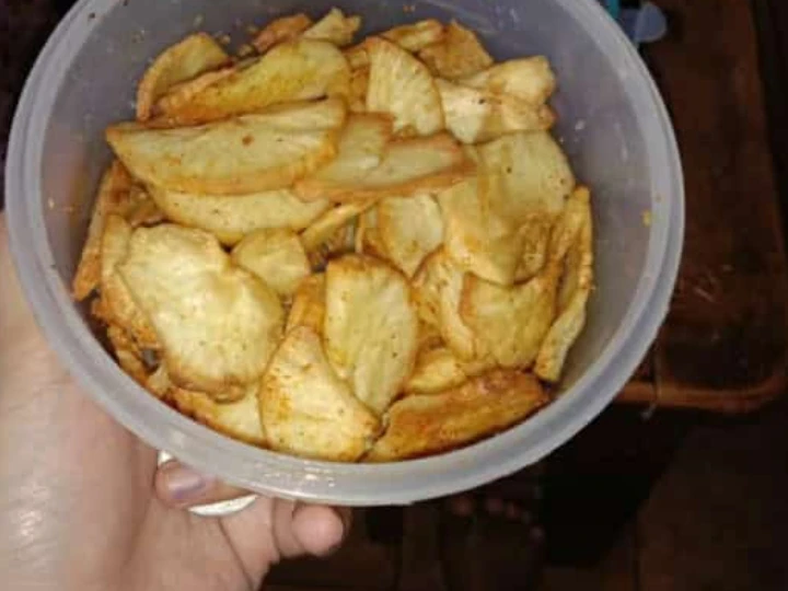 Cara Mudah Menyiapkan Resep Cemilan keripik singkong atau singkong goreng rumahan yang Lezat Sekali Anti Ribet, Mantap Sekali