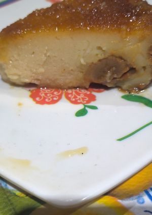 Una foto de Budín de Pan con ❤️de dulce de leche 😊