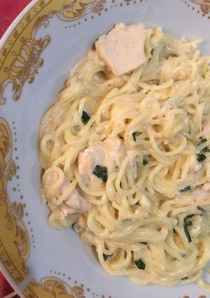 Foto resep Spaghetti chiken carbonara 🍗🍜