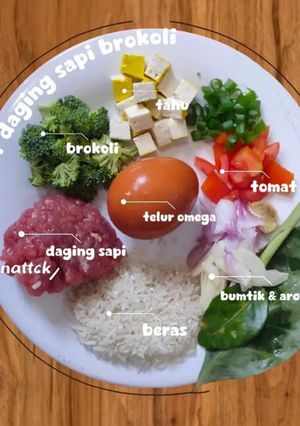 Foto resep Bubur Daging Sapi Brokoli