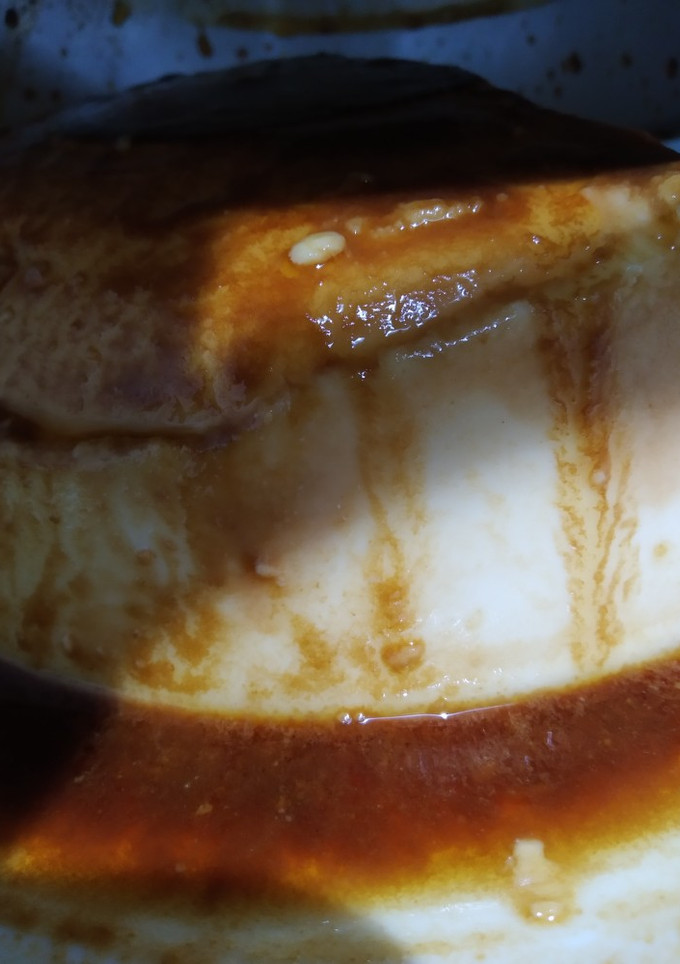 Una foto de Flan de queso