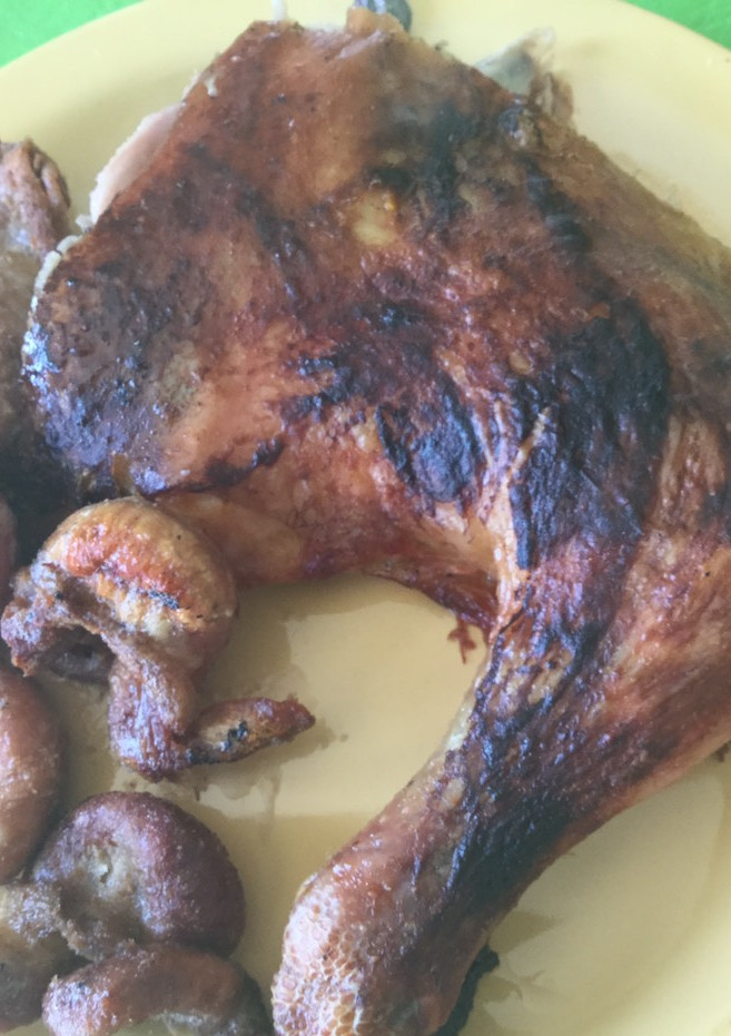 Una foto de Pollo al Horno (como estoy yo) con Salsa de Mostaza