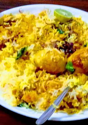 A picture of Anda biryani.