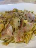 Fusilli con Cuore di Carciofi e Pancetta Affumicata