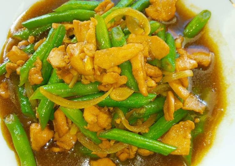 Resep Pillet ayam cah..buncis #seninsemangat Lezat