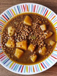 Una foto de Lentejas con calabaza