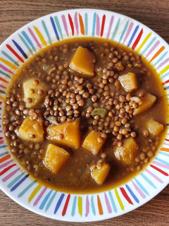 Una foto de Lentejas con calabaza