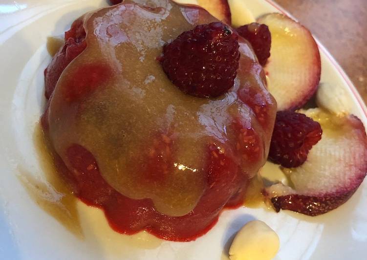 Guida Cucinare Budino Di Lamponi Con Crema Di Pesche Salutare Ricette Facili