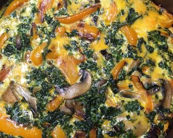 Easy Fast Cooking Keto Friendly Kale Bell Pepper Mushroom Quiche Yummy