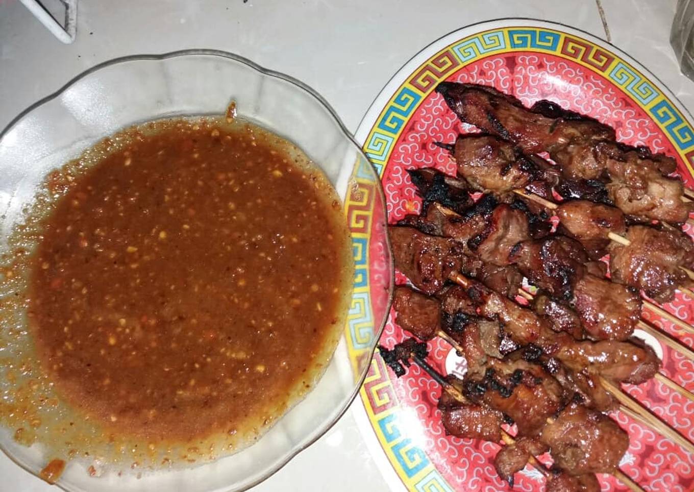 Sate kambing dan hati sapi madura
