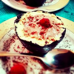Heavenly Chocolate Delight serve in Chocolate Bowl A picture of Heavenly Chocolate Delight serve in Chocolate Bowl.