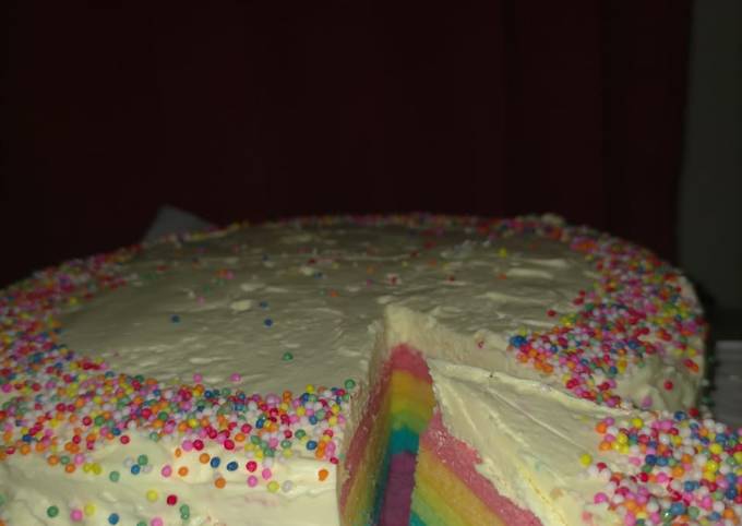 Steam Rainbow Cake