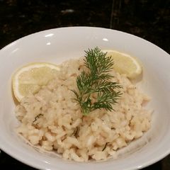A picture of Brad's lemon dill risotto.